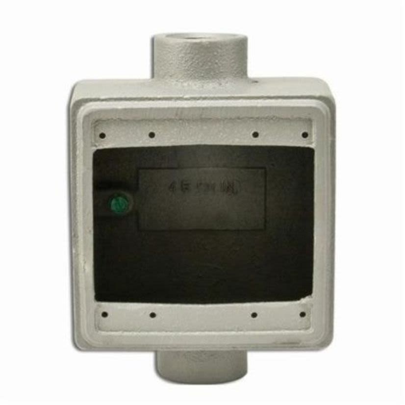 Appleton FDC275 Type FDC Deep Cast Device Box With Internal Ground Screw, Malleable Iron, 45 cu-in Capacity, 2 Gangs, 2 Outlets, 5.88 in H x 4.63 in W x 2.69 in D